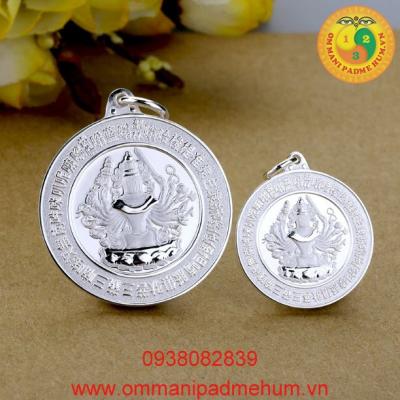 Mặt dây chuyền kính đàn Chuẩn Đề bằng bạc thái