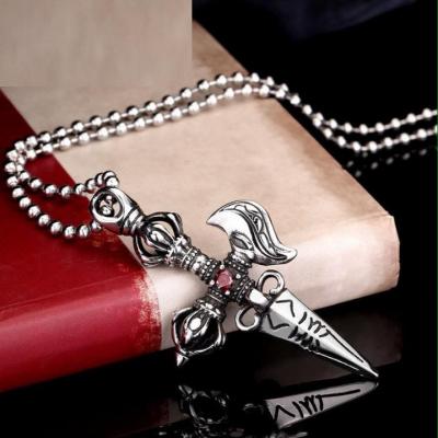 Mặt dây chuyền chày kim cang đính đá đỏ